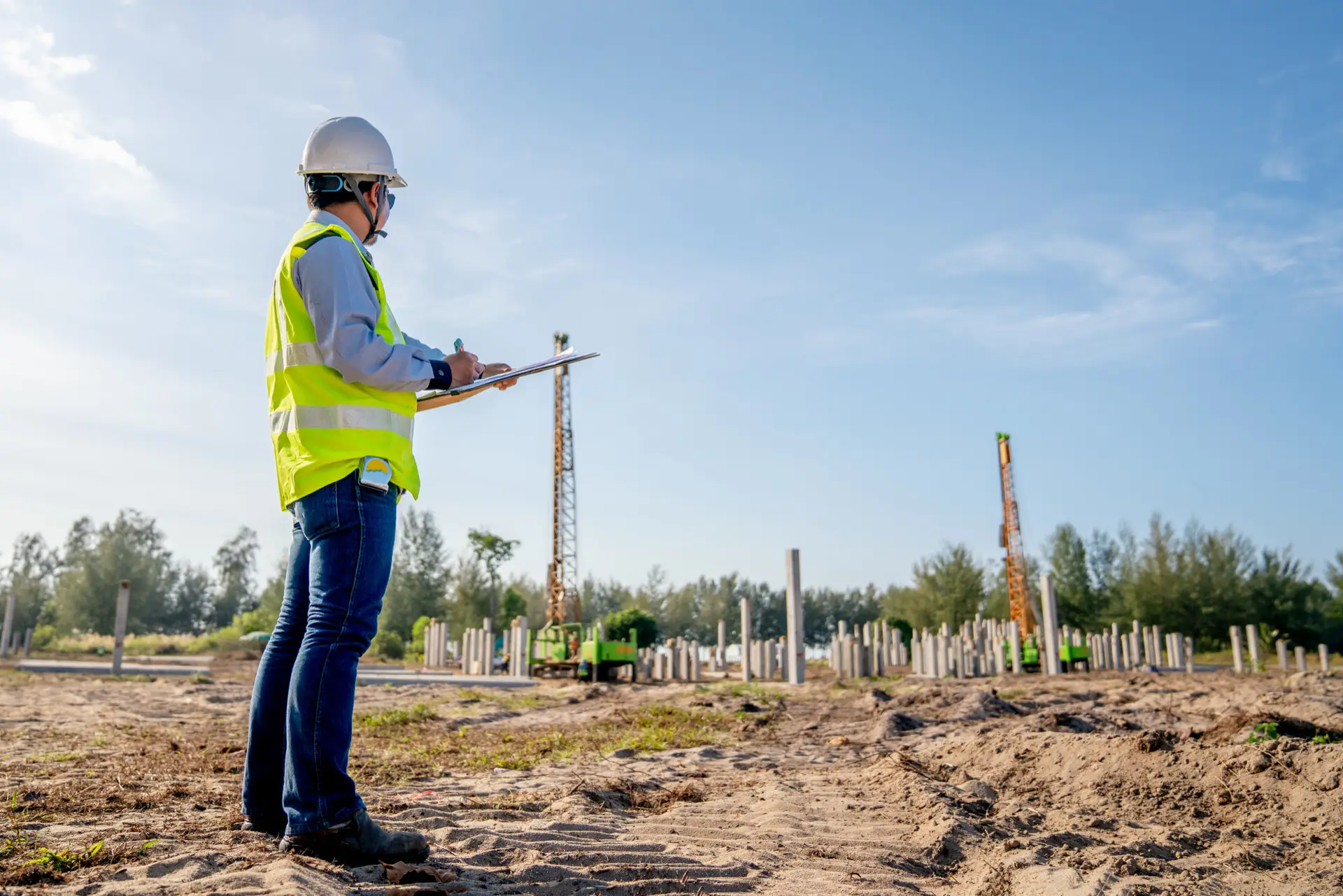 Contractor assessing a Construction Site